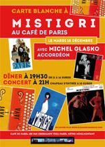 Flyer Mistigri au Café de Paris - décembre 2012