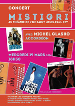 Flyer Mistigri au Théâtre de l’Ile Saint-Louis Paul Rey - mars 2014